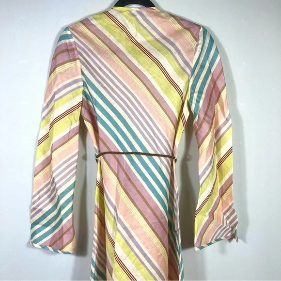 *SOLD* Zimmermann Halliday Stripe Bias Cut Long Sleeve Linen Maxi Dress US 8 NWT - Picture 10 of 15